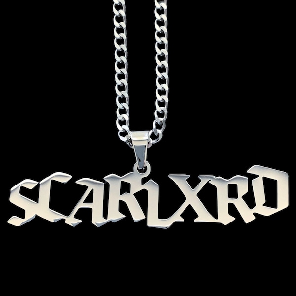 SCARLXRD Necklace! Polished Stainless Steel Pendant + Stainless Steel Chain (LXRD DXXM Trash Gang Trap Metal Hard Trap Mazzi Maz Scarlord)