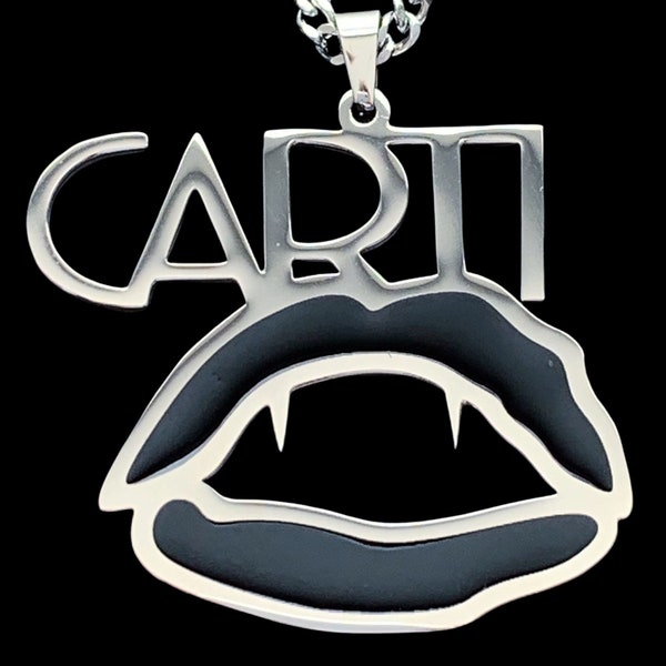 Playboi CARTI Necklace! Stainless Steel & Black Enamel A Pendant + Choice of Chain (Whole Lotta Red Cash Carts King Vamp Die Lit ASAP Mob)