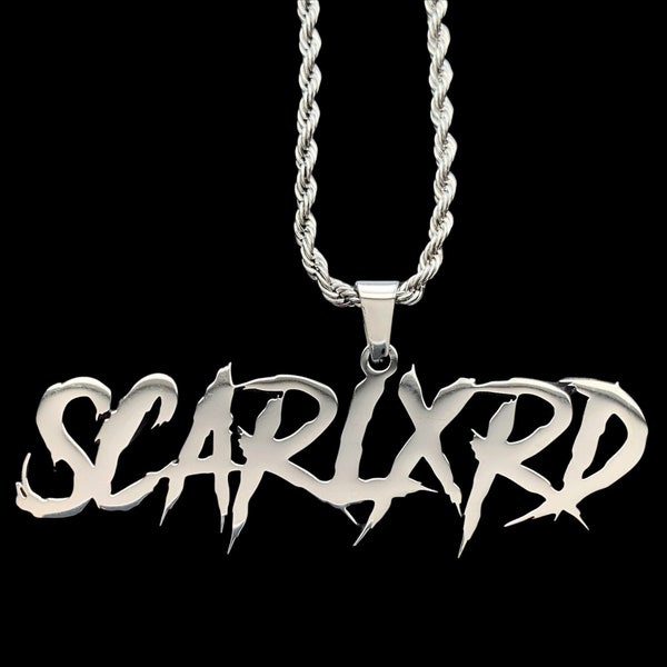 Scarlxrd Necklace! Polished Stainless Steel Pendant + Stainless Steel Chain (LXRD DXXM Trash Gang Trap Metal Hard Trap Mazzi Maz Scarlord)