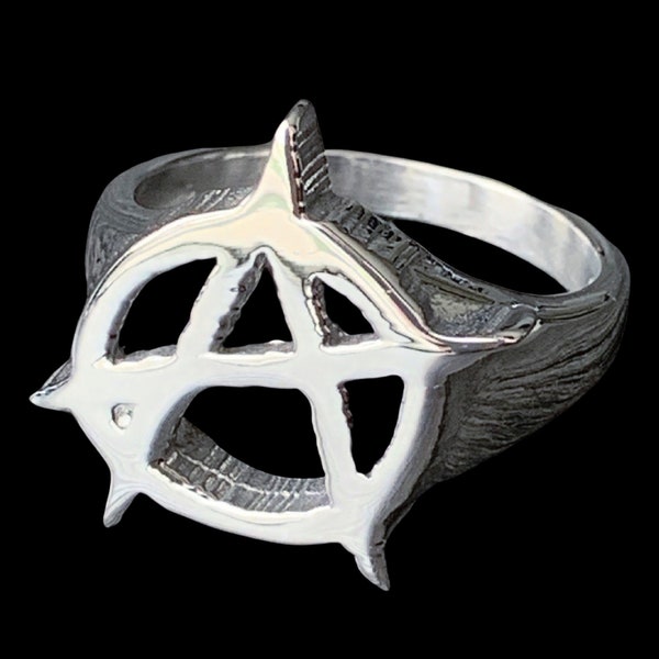 Anarchy Ring! Stainless Steel A Ring Available in US Sizes 7-12