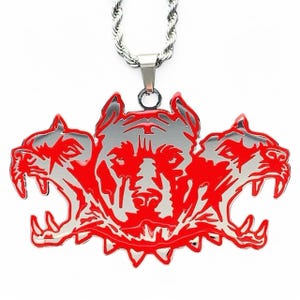 City Morgue WarDogs Necklace! Stainless Steel & Red Enamel Pendant + Stainless Steel Chain (ZillaKami SosMula As Good As Dead MST)