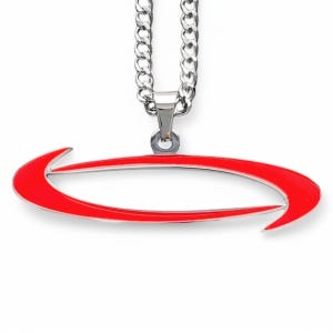 Collar Opium 'O'. Colgante de acero inoxidable y esmalte rojo + cadena a elección (Whole Lotta Red Playboi Carti Ken Carson Destroy Lonely)