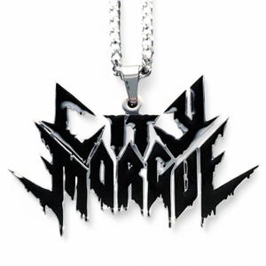 City Morgue Necklace! Stainless Steel & Black Enamel Pendant + Stainless Steel Chain (ZillaKami SosMula Wardogs As Good As Dead MST)