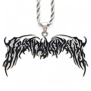 Collar Destroy Lonely. Colgante de acero inoxidable y esmalte negro + cadena a elegir (Whole Lotta Red Playboi Carti King Vamp Opium Ken Carson)