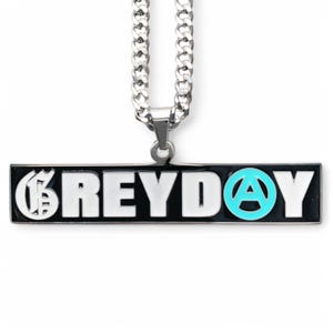 Suicideboys GREY DAY &#39;24 Necklace! Stainless Steel & Multicolor Enamel Pendant + Stainless Steel Chain (G59 GREY59 Yung Xrist Ruby da Cherry