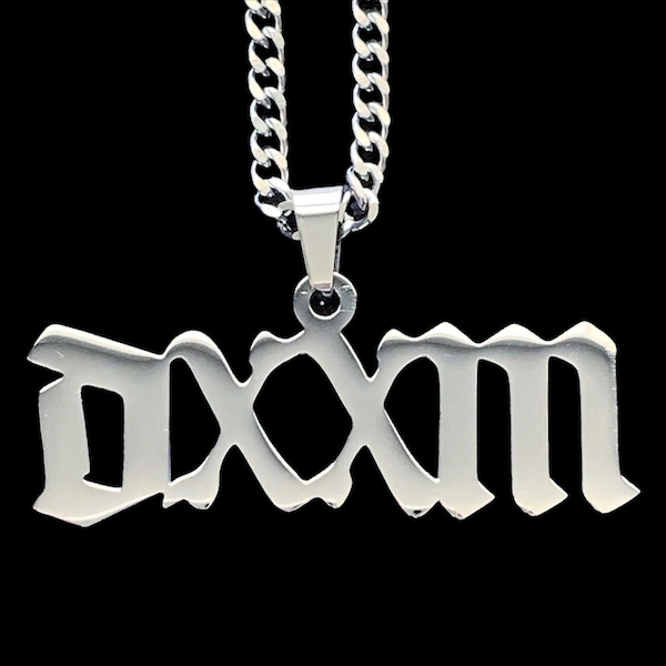 Scarlxrd DXXM Necklace! Polished Stainless Steel Pendant + Stainless Steel Chain (LXRD Trash Gang Trap Metal Hard Trap Mazzi Maz Scarlord)