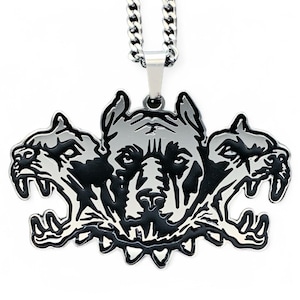 City Morgue WarDogs Necklace! Stainless Steel & Black Enamel Pendant + Stainless Steel Chain (ZillaKami SosMula As Good As Dead MST)