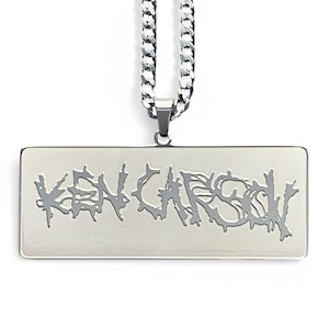 Collar de Ken Carson. Colgante de acero inoxidable pulido + cadena a elección (Whole Lotta Red Playboi Carti YVL King Vamp Destroy Lonely)