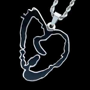 Xxxtentacion Heartbreak Necklace! Stainless Steel & Black Enamel