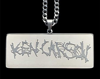 Ken Carson Necklace! Polished Stainless Steel Pendant + Choice of Chain (Whole Lotta Red Playboi Carti YVL King Vamp Destroy Lonely)