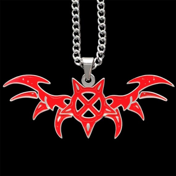 AVALANCHE 逆十字ネックレス opium ken carson Ken Carson 'X Wing' Necklace! Stainless Steel & Black Enamel