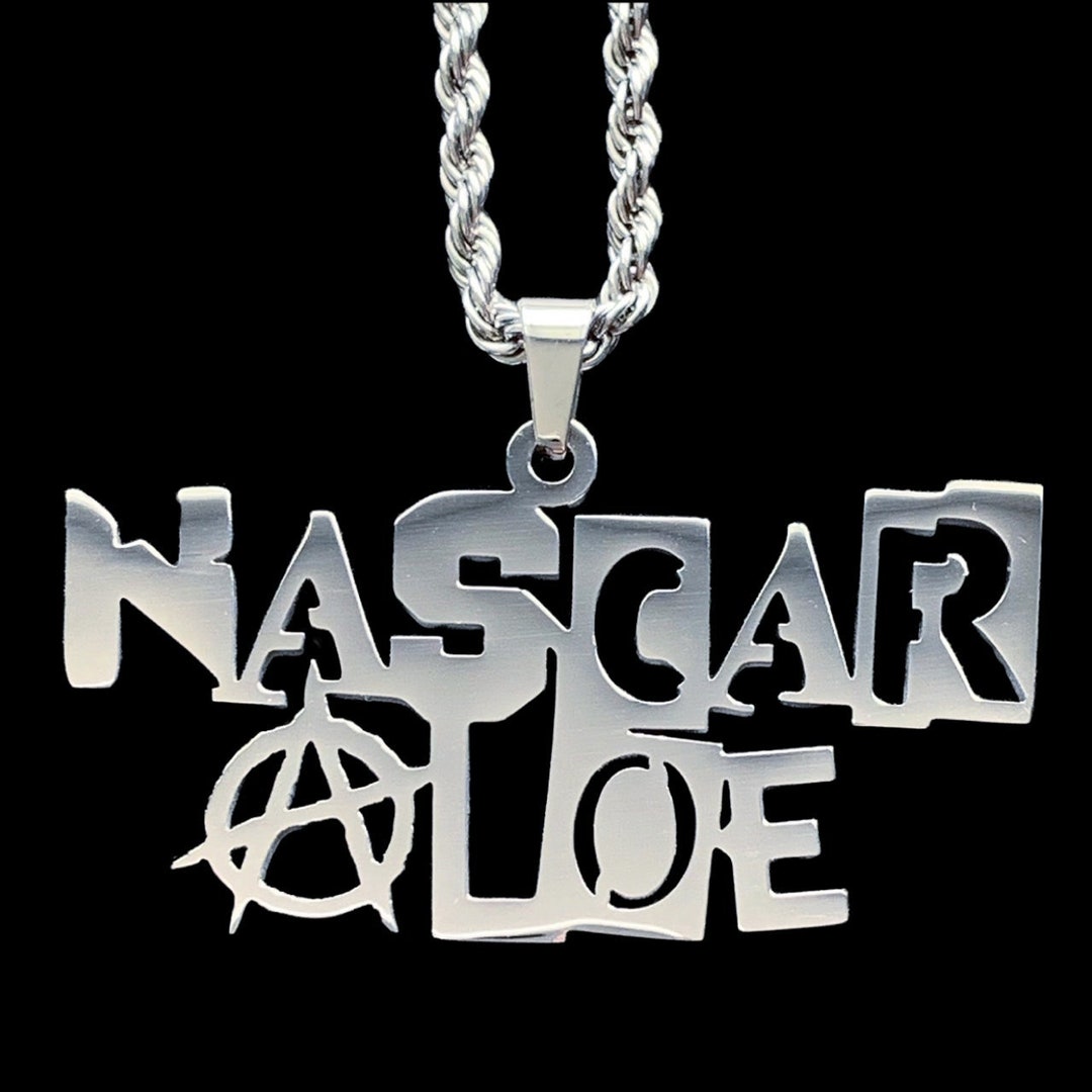 NASCAR ALOE Necklace! Polished Stainless Steel Pendant + Stainless ...