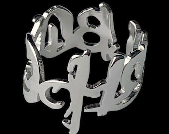 Anillo 'Hellboy' de Lil Peep. Anillo envolvente de acero inoxidable disponible en tallas estadounidenses 6 a 12 (Gustav Ahr GBC CryBaby Goth Angel Sinner GothBoiClique)