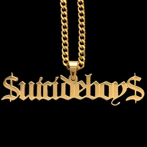Suicideboys Necklace! Gold Polished Stainless Steel Pendant + Stainless Steel Chain (G59 Grey59 YungXrist Ruby da Cherry Grey Five Nine)