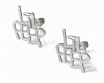 Pendientes LIL PEEP. Pendientes de acero inoxidable pulido sin alérgenos (Gustav Ahr GBC Hellboy GothBoiClique Trap Goose Goth Angel Sinner).