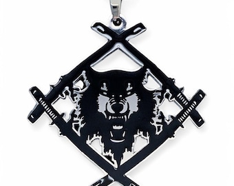 HollowSquad Necklace! Stainless Steel & Black Enamel Pendant + Stainless Steel Chain (SESH Bones Xavier Wulf DeadBoy SeshHollowWaterBoyz)