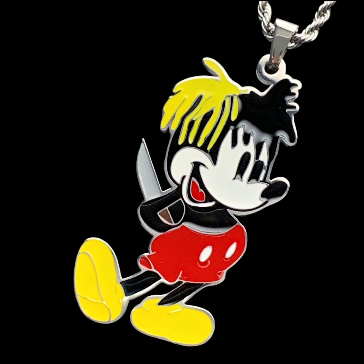 revenge xxxtentacion ミッキーマウス ペンダント ネックレス Xxxtentacion Mickey X Necklace! Stainless Steel & Multicolor