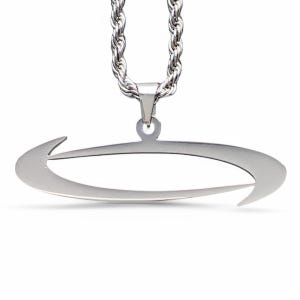 Collar Opium 'O'. Colgante de acero inoxidable pulido + cadena a elección (Whole Lotta Red Playboi Carti King Vamp Ken Carson Destroy Lonely)