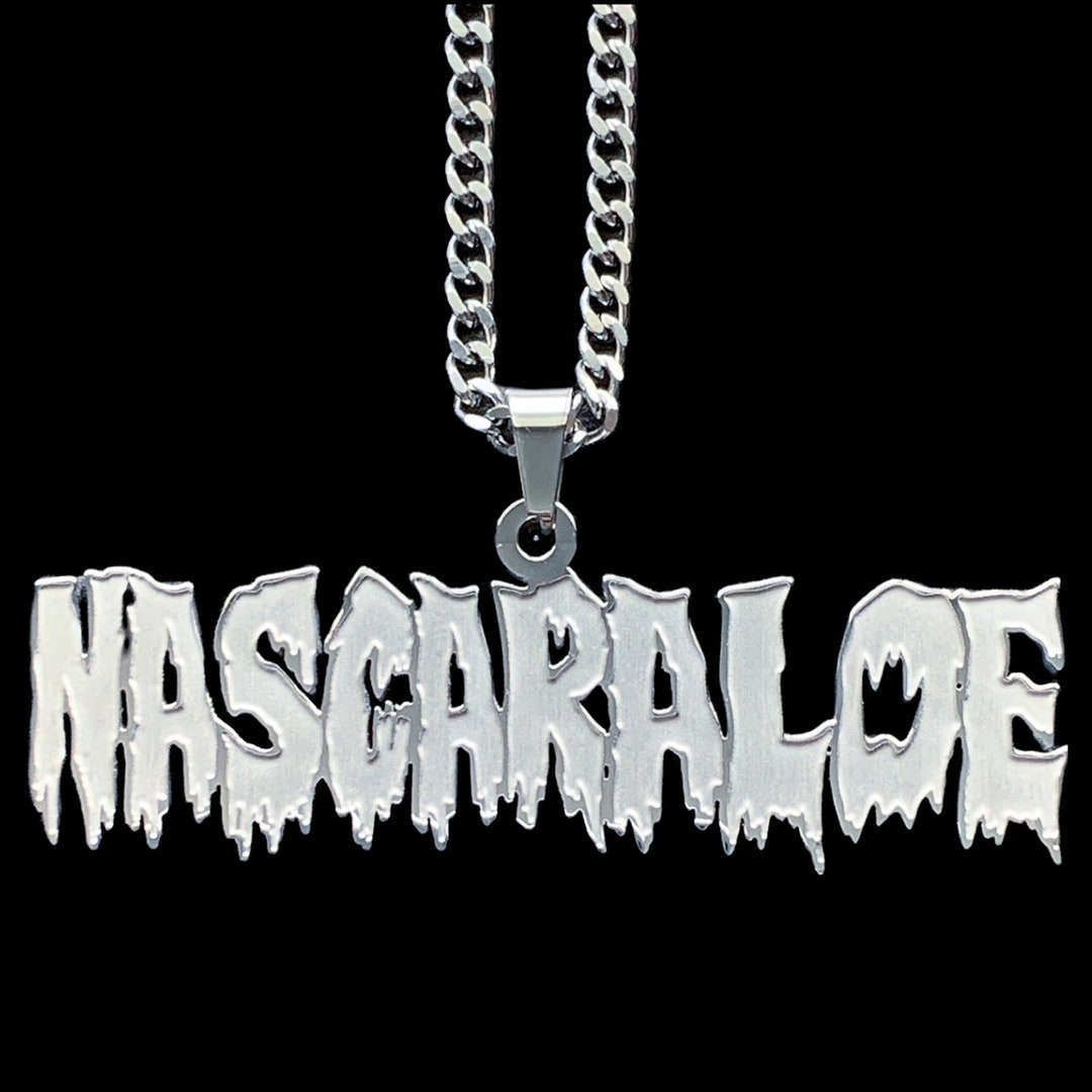 Nascar Aloe Necklace! Etched Stainless Steel Pendant + Stainless Steel ...