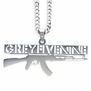 Suicideboys AK Necklace! Polished Stainless Steel Pendant + Stainless Steel Chain (G59 Grey59 Yung Xrist Ruby da Cherry Grey Five Nine)