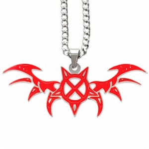 Collier « X Wing » Ken Carson ! Pendentif en acier inoxydable et émail rouge + chaîne au choix (Pieboi Carti Opium Destroy Lonely Whole Lotta Red)