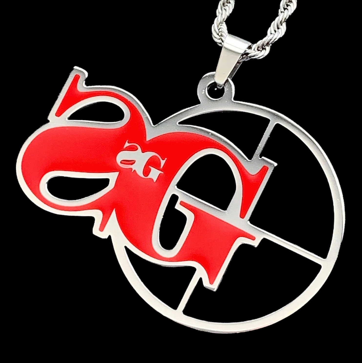 Kodak Black SG Necklace! Stainless Steel & Red Enamel Pendant +