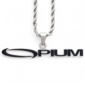 Collier opium Playboi Carti ! Pendentif en acier inoxydable et émail noir + chaîne au choix (Whole Lotta Red King Vamp Ken Carson Destroy Lonely)