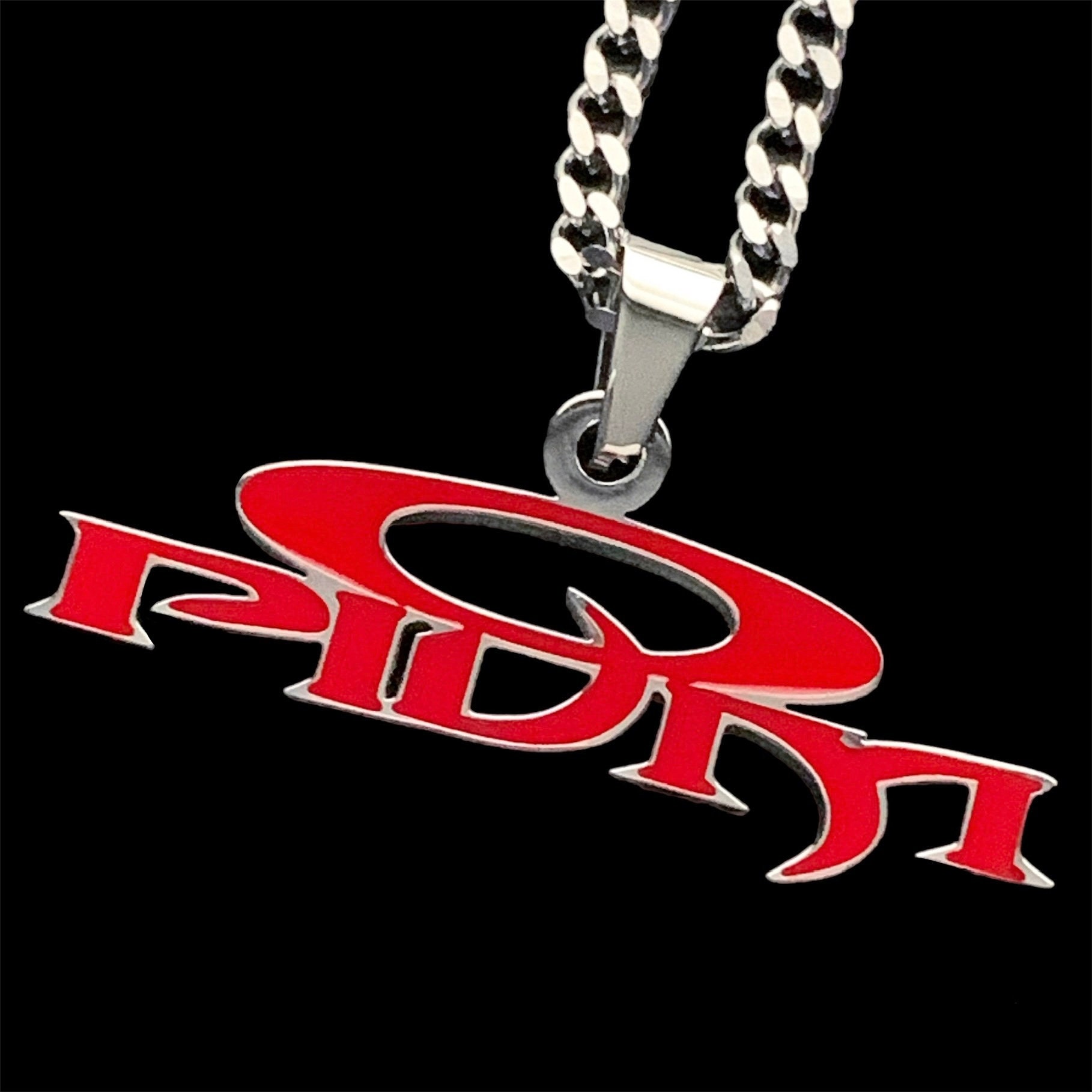 Playboi Carti OPIUM Necklace! Stainless Steel & Red Enamel Pendant