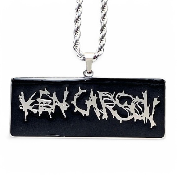 Ken Carson Necklace! Stainless Steel & Black Enamel Pendant +