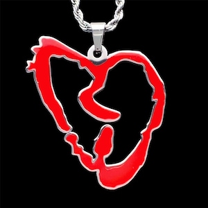 XXXtentacion Heartbreak Necklace! Stainless Steel & Red Enamel Pendant + Choice of Chain (Jahseh Onfroy LLJ Bad Vibes Forever Revenge)