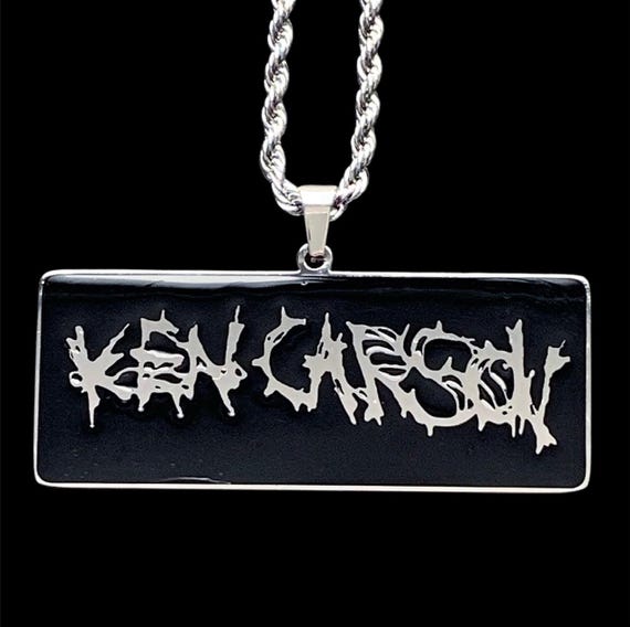 Ken Carson Necklace! Stainless Steel & Black Enamel Pendant +