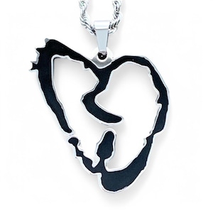 XXXtentacion Heartbreak Necklace! Stainless Steel & Black Enamel Pendant + Choice of Chain (Jahseh Onfroy LLJ Bad Vibes Forever Revenge)
