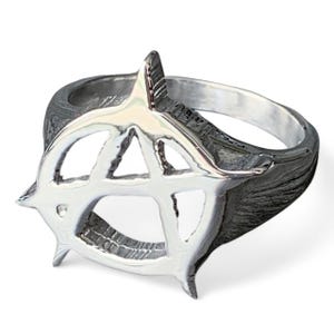 Anarchy Ring! Stainless Steel A Ring Available in US Sizes 9-12