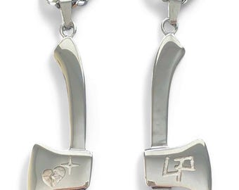 Collar con colgante reversible de acero inoxidable y hacha de Lil Peep