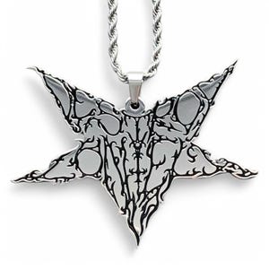 Lonely Star Halskette! Anhänger aus Edelstahl & schwarze Emaille + Wunschkette (Whole Lotta Red Playboi Carti Opium Ken Carson)