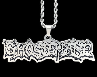 GHOSTEMANE Necklace! Stainless Steel & Black Enamel Pendant + Stainless Steel Chain (Blackmage Trash Gang Hexada Anti Icon Trap Metal)