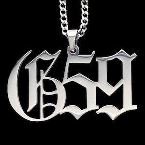 Suicideboys G59 Necklace! Polished Stainless Steel Pendant + Stainless Steel Chain (G59 Grey59 Yung Xrist Ruby da Cherry Grey Five Nine)