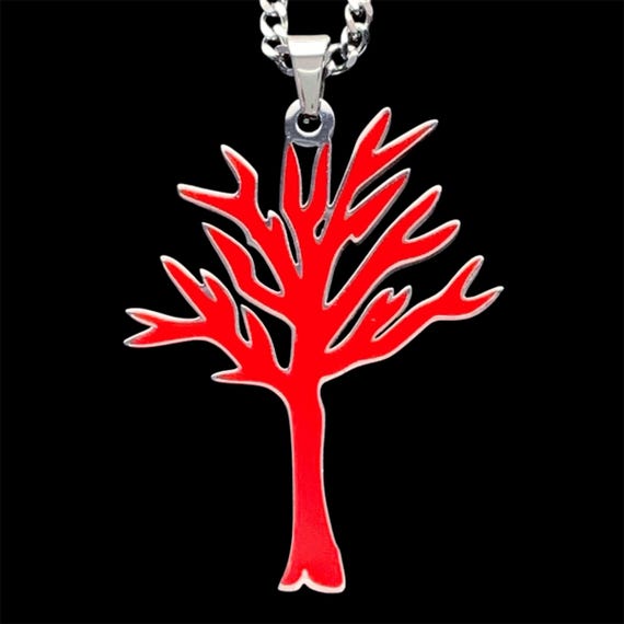 Xxxtentacion Tree of Life Necklace! Stainless Steel & Red Enamel