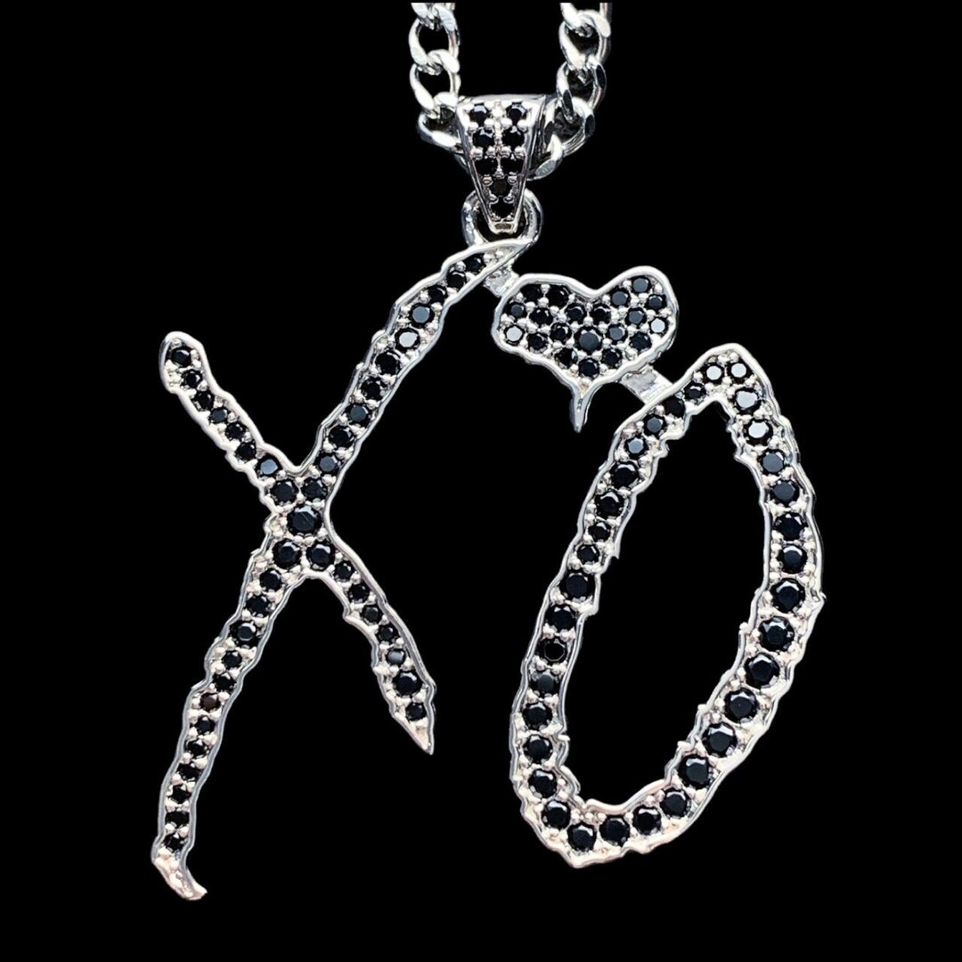 The Weeknd XO Necklace Iced Out XO Pendant Stainless Steel Chain abel ...