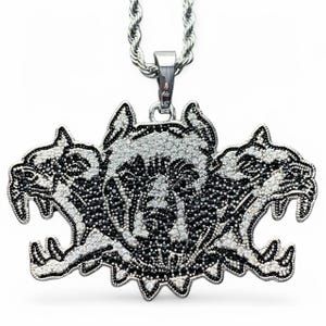 City Morgue WarDogs Necklace! Iced Out Cubic Zirconia Pendant + Stainless Steel Chain (ZillaKami SosMula As Good As Dead MST Trap Metal)