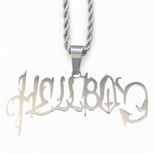 Lil Peep Hellboy Necklace! Polished Stainless Steel Pendant + Choice of Chain (Gustav Ahr GBC CryBaby GothBoiClique Goth Angel Sinner)