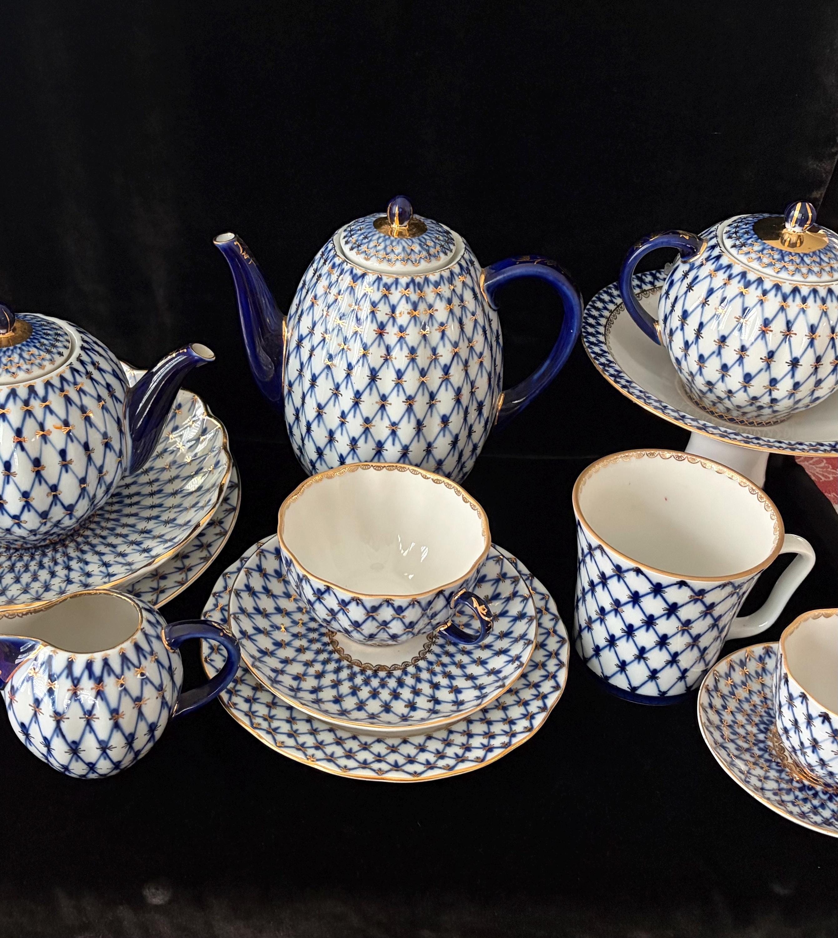 Russian Imperial Lomonosov Cobalt Net Porcelain - Etsy