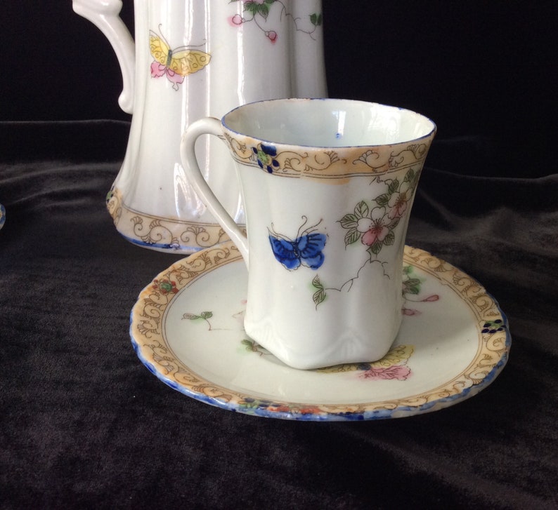 Antique Nippon Teapot and Cup/saucer Set Etsy
