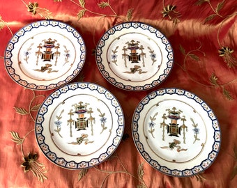 Rare! gorgeous antique Nippon plates 6-1/2 inches