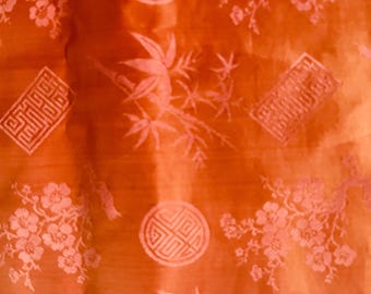 Beautiful Vintage Hot Gossip/Orange Embroidery Table Runner 33x13