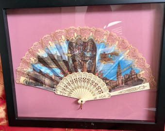 Beautiful Vintage Lace and Carved Stick Fan