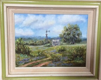 Mary Campbell signed on canvas oil painting and framed