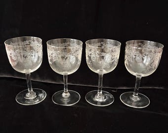 Antique Wine Glasses Garland (Stem #25) by GLASTONBURY - LOTUS