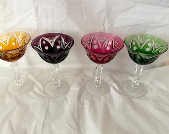 By each: Vintage Bohemian colored wine glass