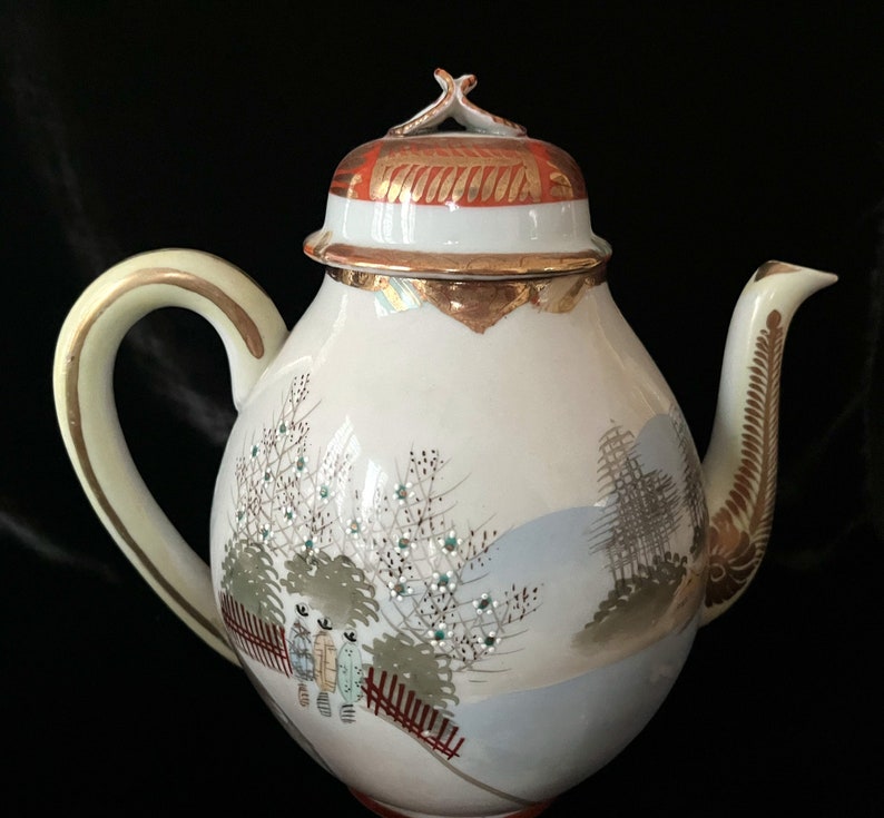 Rare Antique Japanese Eggshell Porcelain, Kutani Meiji Tea Set Etsy